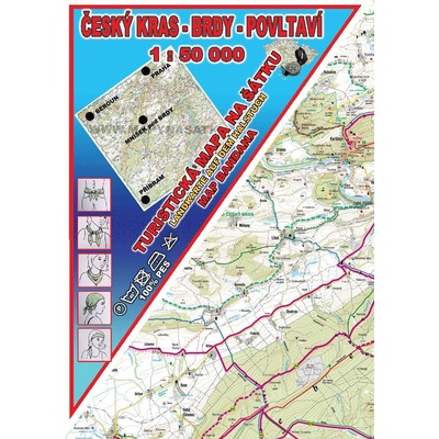 Kartografie PRAHA, a. s. Český kras, Brdy, Povltaví, 1 : 50 000 – mapa na šátku