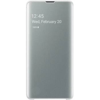 Samsung Оригинален Активен Калъф за SAMSUNG S10е Clear View Cover Book Case Ef-Zg970cwe, Бял (Ef-Zg970cwegww)