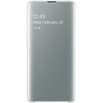 Samsung Оригинален Активен Калъф за Samsung S10е Clear View Cover Book Case EF-ZG970CWEGWW, Бял (EF-ZG970CWEGWW)
