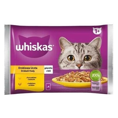 Whiskas Poultry Feast želé s krůtím a kuřecím masem 4 x 85 g