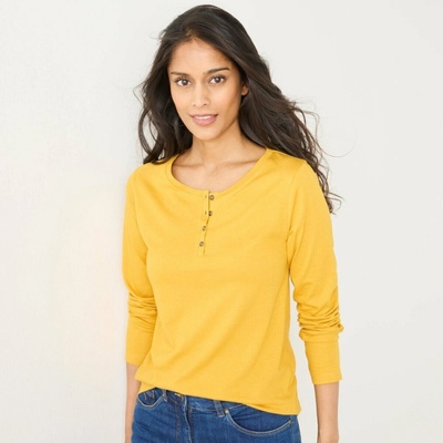 Blancheporte Tričko s tuniským výstrihom a dlhými rukávmi kari