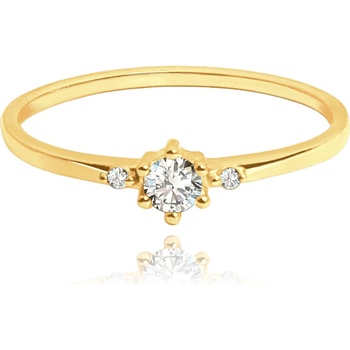 Minet Zlatý prsten s bílými zirkony JMG0001WGR