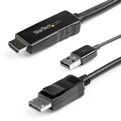 StarTech StarTech. com HD2DPMM3M адаптер за видео кабел 3 м HDMI тип A (стандартен) DisplayPort Черен (HD2DPMM3M)