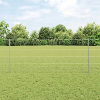 VidaXL Plot s sloupkem Stříbrná 1 x 10 m Ocel