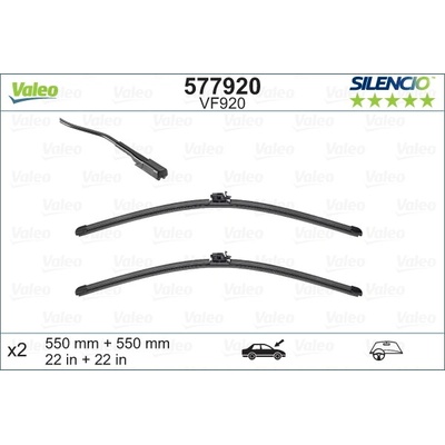 VALEO Sada stěračů SILENCIO FLAT BLADE SET 550+550 mm VA 577920