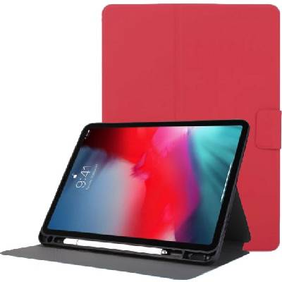 Калъф от PU кожа със стойка и място за Apple Pencil за iPad Pro 12, 9" (2018-2022) - червено (49696)