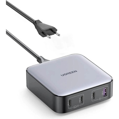 UGREEN Nexode GaN Travel Fast Wall Charger 100W - захранване за ел. мрежа за лаптопи, смартфони и таблети с USB и 3xUSB-C изходи с технология за бързо зареждане (тъммно