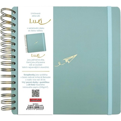 Baloušek Scrapbook Luxi - 210x210 - lamino - ledově modrá