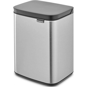 Brabantia Кош за боклук Brabantia Bo Small 1006625, 4 л, Плавно и безшумно отваряне, Противоплъзгаща основа, Устойчив на пръстови отпечатъци, Инокс/Мат (1006625)