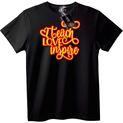 NOONEBRAND Тениска Учи Обичай Вдъхновявай - 6XL, Black
