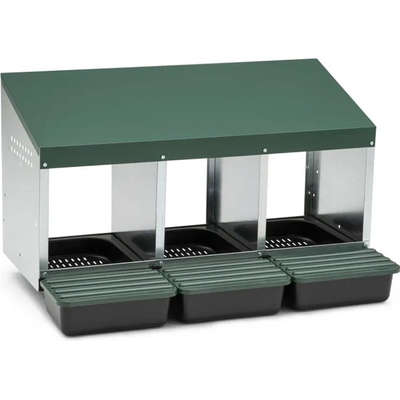 MenaVET Snáškové hnízdo pro slepice se sběrným košíkem na vejce kovové 3 přihrádky – Zbozi.Blesk.cz