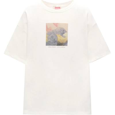 Pull&Bear Тениска бяло, размер L
