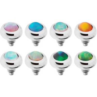 Šperky eshop náhradní díl do implantátu z oceli kulička s barevným syntetickým opálem SP68.30 modrá