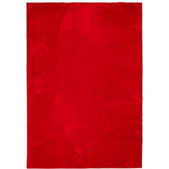 Килим HUARTE с къс косъм, мек и миещ се, червен, 120x170 см