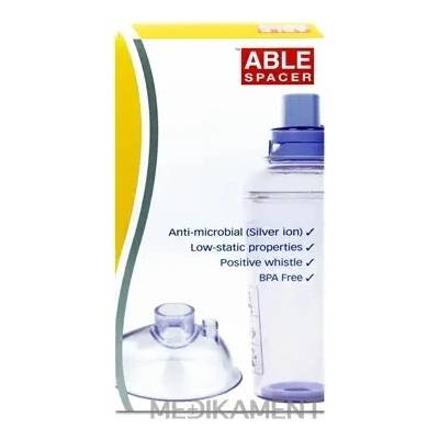 ABLE SPACER 2 + Medium Mask Nadstavec inhalačný s ventilom s náustkom stredná maska 1 ks