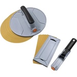 RollingDog Ръчни шлайфове за стени и тавани, 220 мм, 225x85 мм, Rollingdog SURFEX, с дръжка, адаптер за удължител и шкурки P80, P120, P240, 16 части (UNI-01012995)