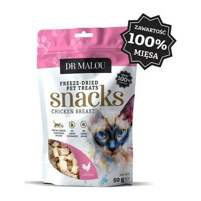 DR MALOU Mäsové kocky 100 % lyofilizované kuracie prsia 50 g