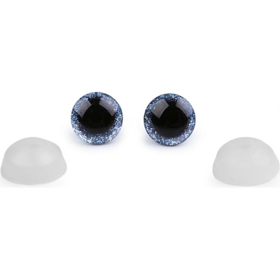 Bezpečnostní očka třpytivá modrá světlá 12mm