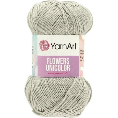 YarnArt Flowers Unicolor sivo hnedá 741