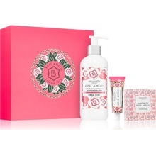 Benamôr Rose Amélie tělové mléko 300 ml + krém na ruce 30 ml + tuhé mýdlo 100 g kosmetická sada