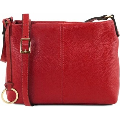 Tuscany Leather Mäkká kožená taška cez rameno TL Bag Ružovočervená