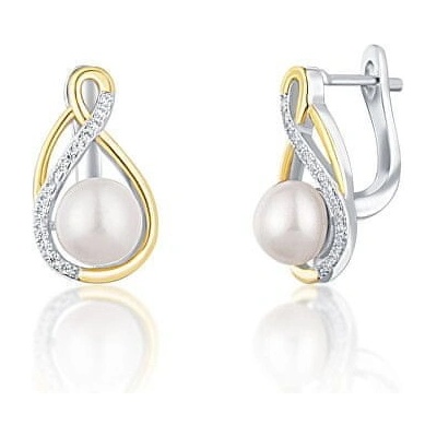JwL Luxury Pearls elegantné bicolor náušnice s pravými perlami JL0721