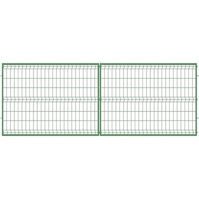 Brána POLBRAM 3D 400 x 150 cm dvojkrídlová pozink 6005 machová zelená