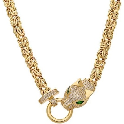 Zlaton Řetízek žluté zlato s leopardem osazený zirkony 000250502248