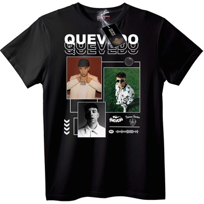 NOONEBRAND Тениска Quevedo Музика - XL, Black