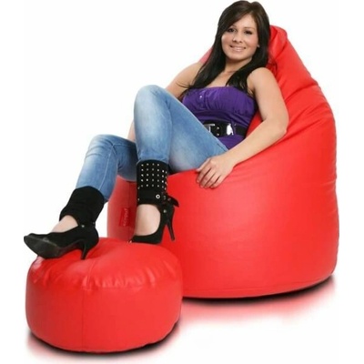 Intermedic SK sedací vak Mega Sako z ekokože 135x85 cm relaxačné a pôrodné kreslo, 335 l E06 Červená