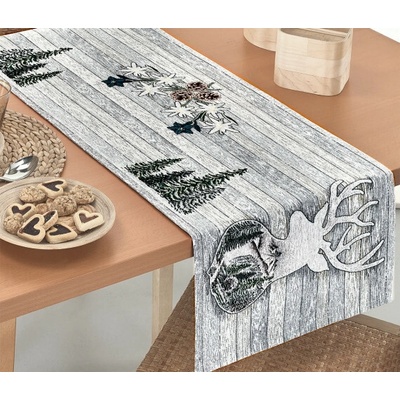 Mondo Gobelínový behúň Jeleň šedý Chenille IT027 Šedá 40x130 cm