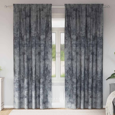 vidaXL Кадифени завеси 2 pcs Сребристо сиво 245 x 140 см Кадифе (4107686)