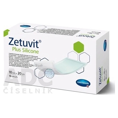 Zetuvit plus silicone kompres sterilný 10 x 20 cm 10 ks