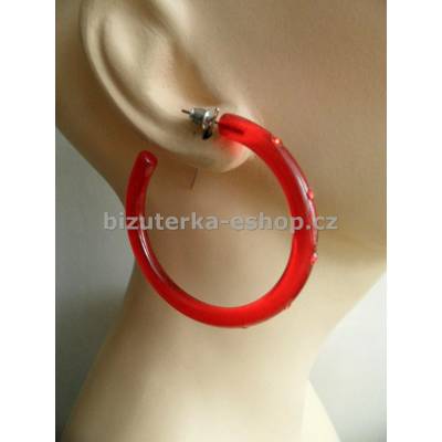 Bizuterka-eshop.cz kruhy 05735 s kamínky červené