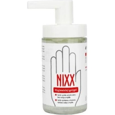 Nixx hygienický gél na ruky s dávkovač., Ike sklo 200 ml
