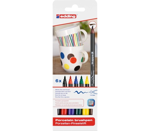Edding 4200 fixy na porcelán 6ks teplé tóny