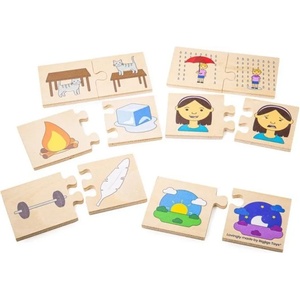 Bigjigs Toys Дървен пъзел Bigjigs - Противоположности (34028) - baby