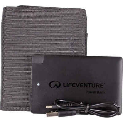 Nabíjecí peněženka Lifeventure Rfid Charger Wallet with power bank šedá