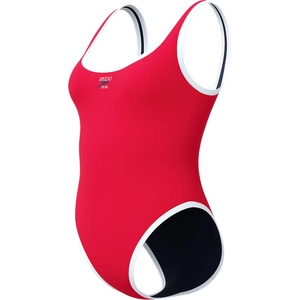 Speedo solid scoop 1 piece red/white xl - uk38