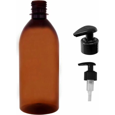 Tera Plastová lahvička hnědá s černou pumpičkou 500 ml