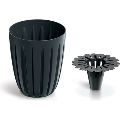 Prosperplast Kvetináč Warios Eco Drevo antracit, 13,7 cm