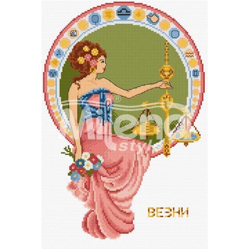 Milena Style Зодия Везни - гоблен със схема конци dmc Кръстат бод