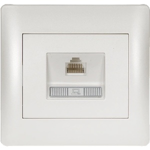 ELMARK Rhyme КОМПЮТЪРЕН КОНТАКТ rj45 (cat5e) БЯЛ МЕТАЛИК (11281)