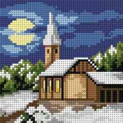 Předloha vyšívací Krajinka zima 15x15cm – Zboží Dáma