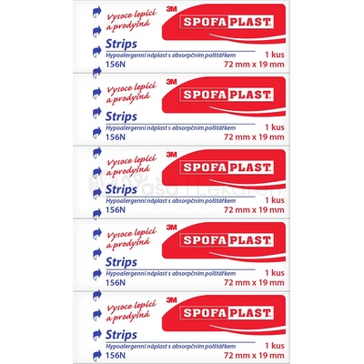3M SpofaPlast č. 156N Strips náplasť - rýchloobväz 72 mm x 19 mm 5 ks