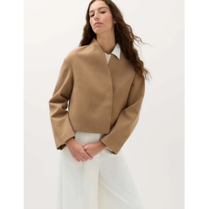 Marks & Spencer Къса якета с текстура и обвивен яка Marks & Spencer кафява Marks & Spencer | Kafyav | ЖЕНИ | 12