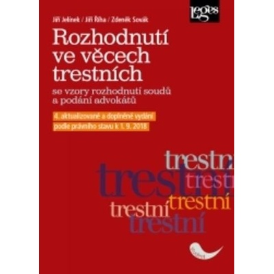 Rozhodnutí ve věcech trestních se vzory rozhodnutí soudů a podání advokátů, 4.vydání - Jiří Jelínek