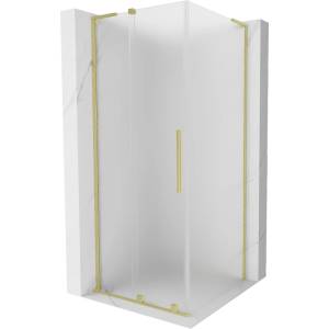 Mexen Velar L плъзгаща се душ кабина 100 x 100 см, матирана, четкана златиста - 871-100-100-33-55 (871-100-100-33-55)