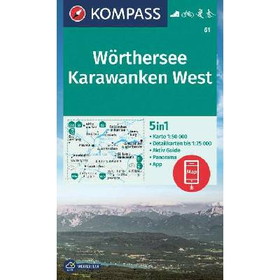 Karvanky, Karawanken, Wörther See (Kompass - 61) - turistická mapa