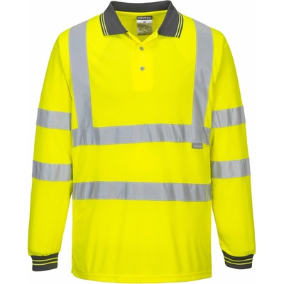 Portwest S277 Reflexná polokošela s dlhým rukávom žltá 4XL